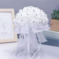 thumbnail image 4 of Necvior Durable Bridal Bouquet Artificial Flowers Wedding Flower with Crystal Ribbon Hand Bouquet for Bridesmaids Fake Flowers, 4 of 16