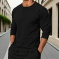 thumbnail image 2 of qolati Long Sleeve Shirts for Men Casual Button Down Henley Pullover Tee Lightweight Classic Fit Sport Athletic T-Shirts Black L, 2 of 6