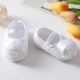 thumbnail image 3 of Newborn Baby Girls Flower Rose Crib Shoes + Headband Floral Princess Prewalkers, 3 of 6