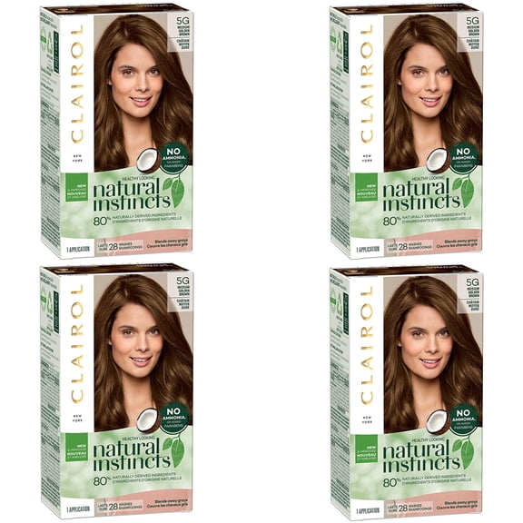Pack of (4) Natural Instincts Clairol Non-Permanent Hair Color - 5G Medium Golden Brown - 1 Kit