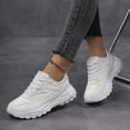thumbnail image 2 of Willtoo Women’s White Faux Leather Platform Sneakers, Lace‑Up Casual Chunky Sole Walking Shoes, Non Slip Comfortable Fashion Daily Sports Shoes, 2 of 5