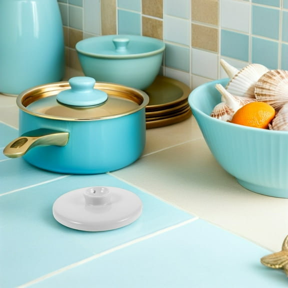 WRITWAA White Ceramic Stew Pot Replacement Lid Set Kitchen Cookware Accessory