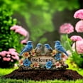thumbnail image 5 of Todaioua Blue Bird Welcome Sign Figurines and Bird on Stone with Flowers Decorative Figurine, 2D Acrylic Floor Decoration for Gifts for Bird Lovers Indoor/Outdoor Garden Bird Statue,12x8.7 Inch, 5 of 7