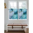 thumbnail image 6 of Teal Blue Marble Half Window Curtain 36 Inches Long, Modern Abstract Art Marble Crack Window Treatment Curtain Drapes, Small Tier Curtains for Bathroom Over Sink, 27.5"x36", 2 Panels, 6 of 7