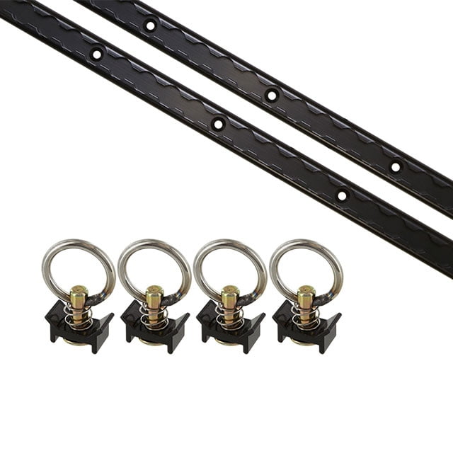 6 Piece 4' L Track Tie Down System Black
