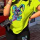 thumbnail image 1 of Conjunto de dos piezas con estampado de dibujos animados, camiseta de manga corta con cuello redondo y pantalones cortos, conjunto casual de verano de 2 piezas, ropa de mujer, 1 of 4