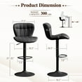 thumbnail image 3 of Furniliving Bar Stools Set of 2, Faux Leather Modern Swivel Bar Chairs, Upholstered Counter Height Barstools with Back for Bar, Kitchen Island, Dining Room, Black, 3 of 12