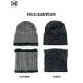 thumbnail image 6 of Luxtrada 2PCs/Set Womens Mens Winter Hat Warm Thick Beanie Cap + Scarf for Winter Knit Ski Beanies (Gray), 6 of 6