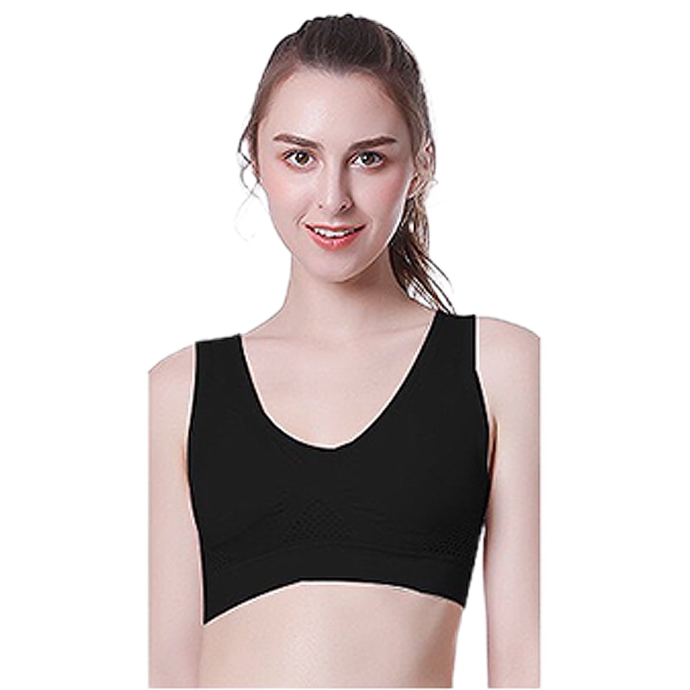 Women's Seamless Sports Bra 3 Pack Workout Padded Wirefree Athletic Medium Support Sports Yoga Bra Tank Tops Crop Top