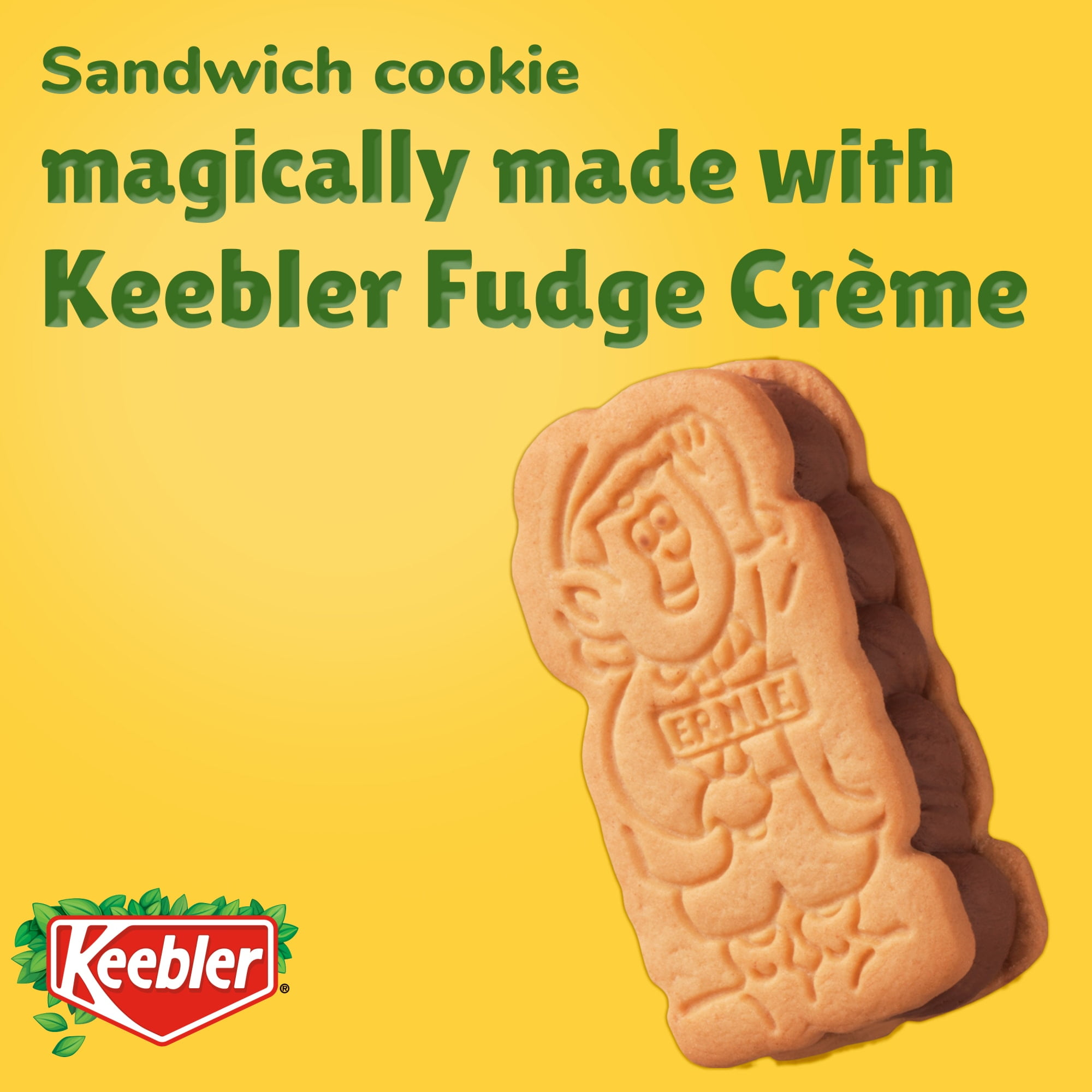 (12 pack) Keebler E.L. Fudge Double Stuffed Elfwich Cookies, Sandwich Cookies Stuffed with Crème Filling, 13 oz
