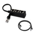 thumbnail image 3 of RJ45 Splitter 1 Male a 3 Femenino Ethernet Cable Adaptador de 24 cm Extensor de Rojoes ADSL reemplazable para el hogar 3 en 1 Inevent EL016060-01, 3 of 7