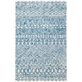 thumbnail image 4 of SAFAVIEH Micro-Loop Daithi Geometric Aztec Wool Area Rug, Blue/Ivory, 4' x 6', 4 of 8