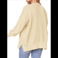 thumbnail image 3 of Suéteres de Murciélago Extragrandes para Mujer, Conjuntos de Otoño 2025, Suéteres de Cuello Redondo de Punto con Abertura Lateral, Tops de Moda. Albaricoque L, 3 of 7