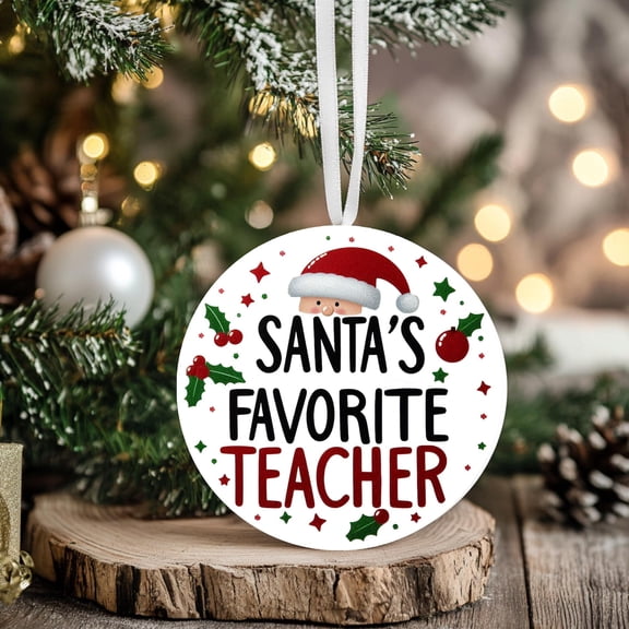 Santa's Favorite Teacher,New Year Ceramic Ornament Gift