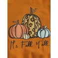 thumbnail image 4 of Bmnmsl Kids Set Pumpkin Letter Crew Neck Long Sleeve Tops Flared Pants, 4 of 6