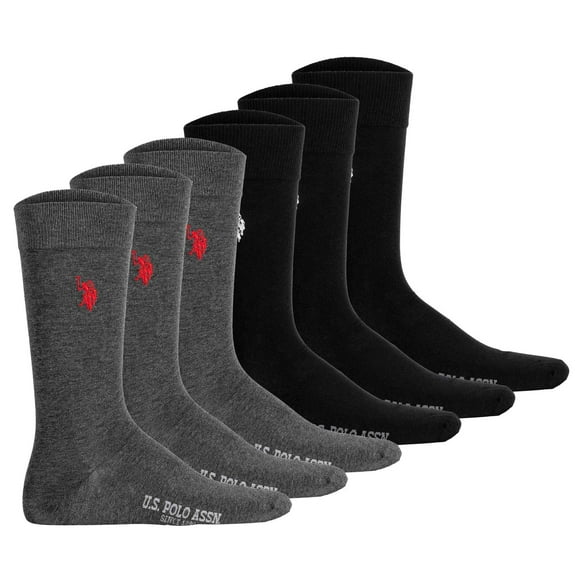 U.S. POLO ASSN. Men's socks, 6-pack - business socks, cotton mix Black/anthracite melange 43-46 (9-11 UK)