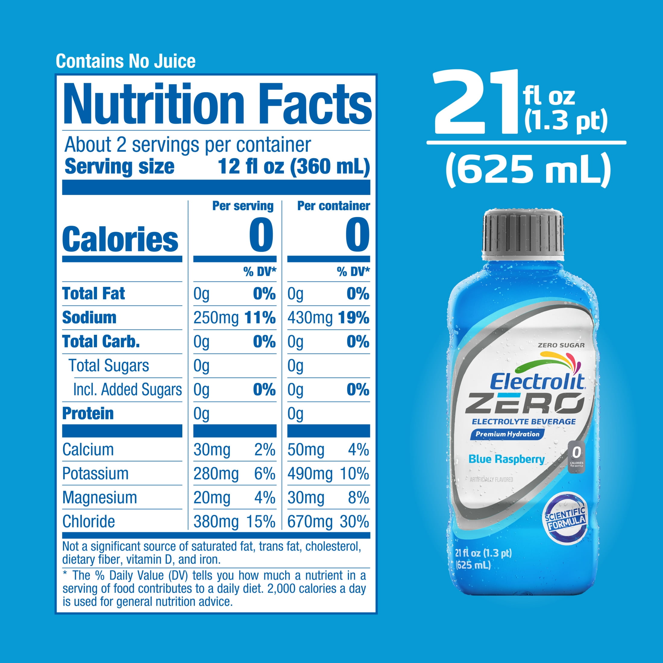 Electrolit Zero Blue Raspberry 21 FL OZ