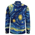 thumbnail image 3 of Oil Painting Blouses Mens Starry Night Shirt Long Sleeve Cool Fashion Casual Shirts Autumn Graphic Tops Plus Size 4XL, 3 of 6