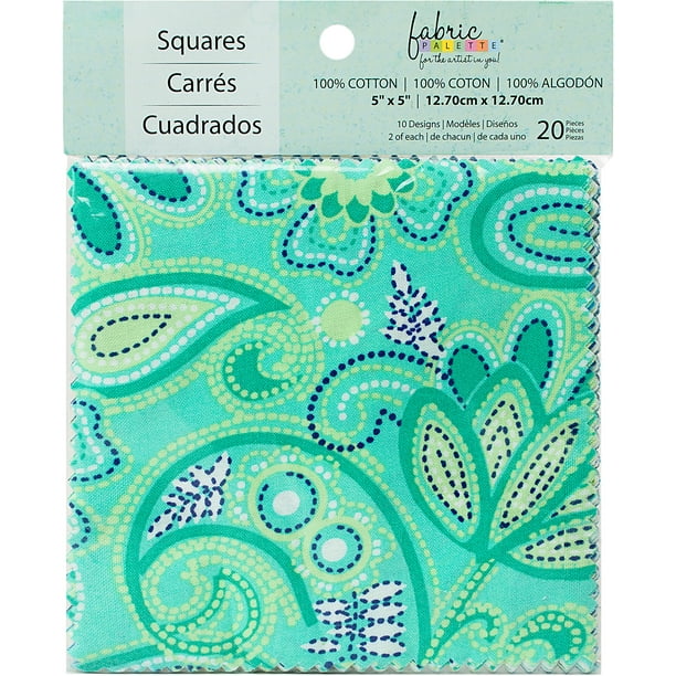Fabric Pack de Charme de Palette 5 "X5" 20 / Pkg-Carnavale Bleu 10 Dessins / 2 Unité