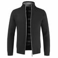 thumbnail image 2 of Inkach Men Stand Collar Cardigan Zipper Sweater Long Sleeve Knit Jacket, 2 of 2