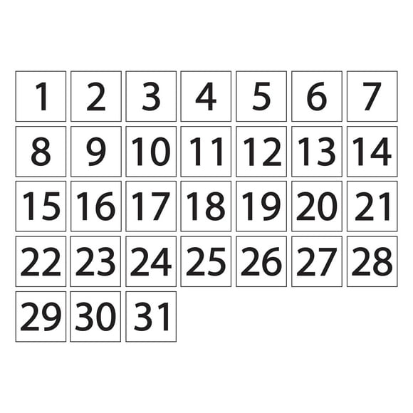 calendar number magnets