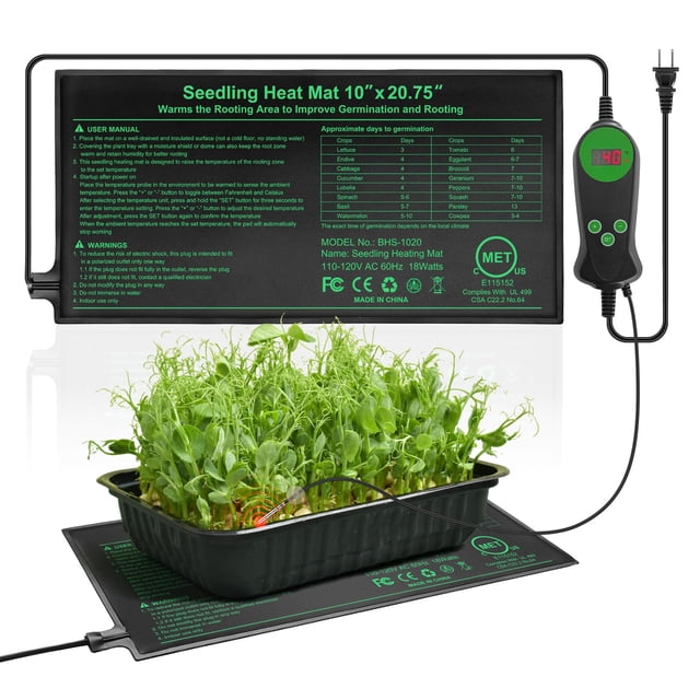 Alfombrilla térmica Seedling HYDGOOHO, 10 x 20,75 cm, impermeable, con controlador