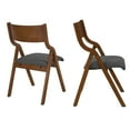 thumbnail image 6 of Upholstered Folding Dining Chairs, 2-Pack, Gray & Walnut, Space-Saving, Wood & Fabric, 19"x21.25", Easy Storage, for Dining Room, No Assembly Required., 6 of 7