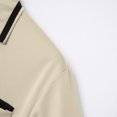 thumbnail image 5 of EHTMSAK Men's Polo Shirts Short Sleeve Henley Lapel Collar Shirts with Pocket Button Up Summer Golf T Shirts Business Fashion Big and Tall Casual Tops Beige 2XL, 5 of 6