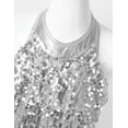 thumbnail image 5 of Zaldita Kids Girls Sparkle Sequin Halter Neck Dance Dress Latin Jazz Hip Hop Performance Costume Silver 8, 5 of 7