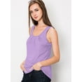 thumbnail image 2 of Made by Johnny Women's Casual Loose Fit Sleeveless Pleated Scoop Neck Tank Top L LILAC, 2 of 4
