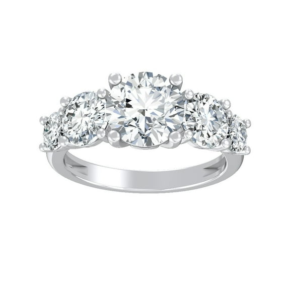 ARAIYA FINE JEWELRY 10K White Gold Round Shape Lab Grown Diamond Prong-Set Wedding Band Ring Size 7 (1 cttw, D-F Color, VS Clarity)