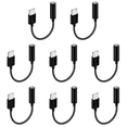 thumbnail image 1 of 8PCS Adaptador 3 5 Mm A Tipo C Cable Adaptador Auxiliar 10 Cm Tipo C A 3 5 Mm para (negro), 1 of 5