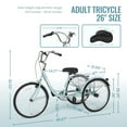 thumbnail image 6 of Naipo Adult Tricycle 7 Speed Trikes 3 Wheel 26'' Bikes for Adults, Trike for Women Men, Rear Removable Wheeled Baskets - Seniors & Commuters, 350 lb - Green, 6 of 10