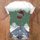 thumbnail image 2 of Blusas de Manga Corta para las Mujeres Causal Cuello en V Camiseta Sólida, Blusas de Verano de las Mujeres para el Hogar Y Diario, 2 of 3