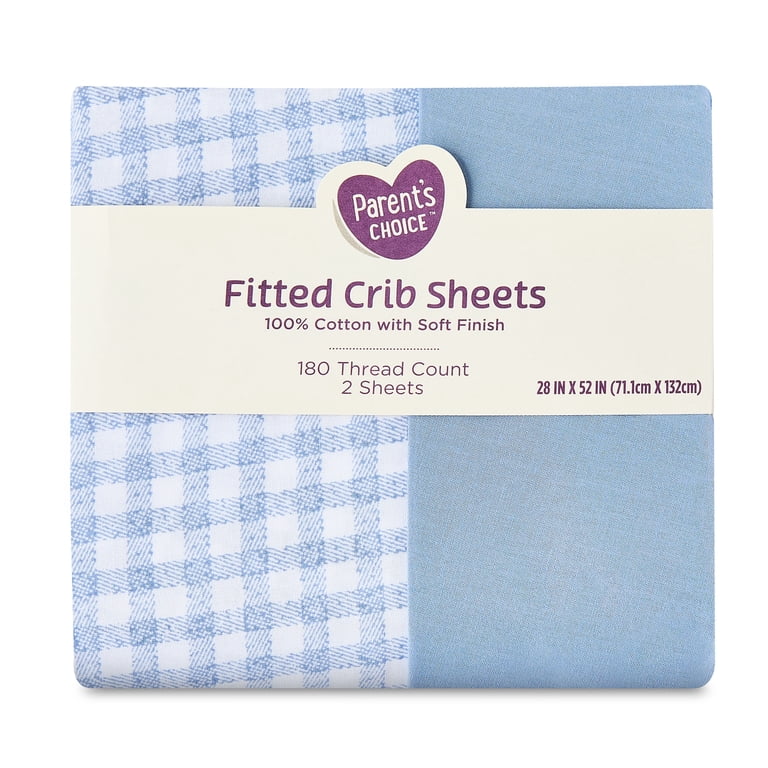 Parent's Choice Cotton Fitted Crib Sheets, 2 Pack Gingham photo 5