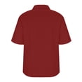 thumbnail image 4 of Khunlpohl Womens Short Sleeve Tops Button down Cotton Linen Shirts V Neck Casual Loose Blouses Summer Plain Beach Shirt, 4 of 6