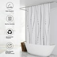 thumbnail image 2 of Grey and White Striped Fabric Shower Curtains Sets with Hooks,Bath Curtains Decorative with Weighted Hem, Waterproof Washable 72x72, 2 of 5