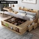 thumbnail image 3 of Solid wood bed double bed large bed European solid wood master bedroom 1.8 m wedding bed with storage My Lux Decor Round, 3 of 9