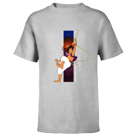 Disney Aladdin and Abu One Jump Into Adventure T-Shirt - Short Sleeve T-Shirt for Kids - Customized-Athletic Heather
