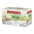 thumbnail image 2 of Baby Wipes, Huggies Natural Care, UNSCENTED, Sensitive, 10 Flip Top Packs, 560 Wipes, 2 of 7