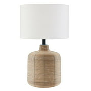 Hudson & Canal TL0659 Jolina Petite Rattan Table Lamp with Brass Accents