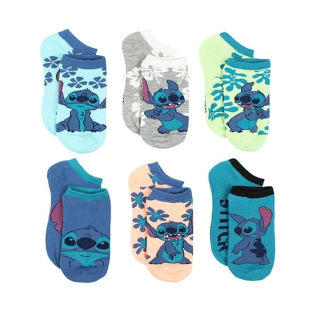 Disney Pixar Cars Socks - Disney Lilo & Stitch Womens 6 pack No Show Socks LO002JNS
