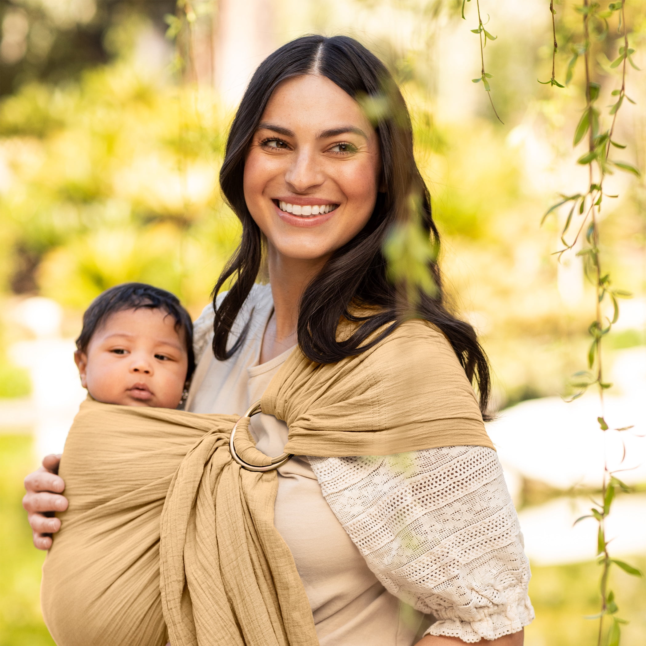 Moby Wrap Ring Sling Baby Carrier in Saffron