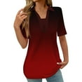 thumbnail image 1 of COM1950s Shorts pour Femmes, Blouses pour Femmes, Mode Blouses Imprimées Dégradées pour Femmes T-Shirt à Manches Courtes Col Rabattu, Blouses pour Femmes Mode, Blouses pour Femmes Mode, Hauts pour Femmes, 1 of 5