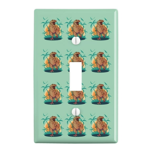 Dinosaur Tyrannosaurus Rex Running Plastic Wall Decor Toggle Light Switch Plate Cover