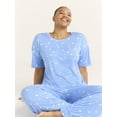 thumbnail image 2 of Joyspun Women’s Scoop Neck Sleepwear Tee with Short Sleeves, Sizes S-3X, 2 of 5
