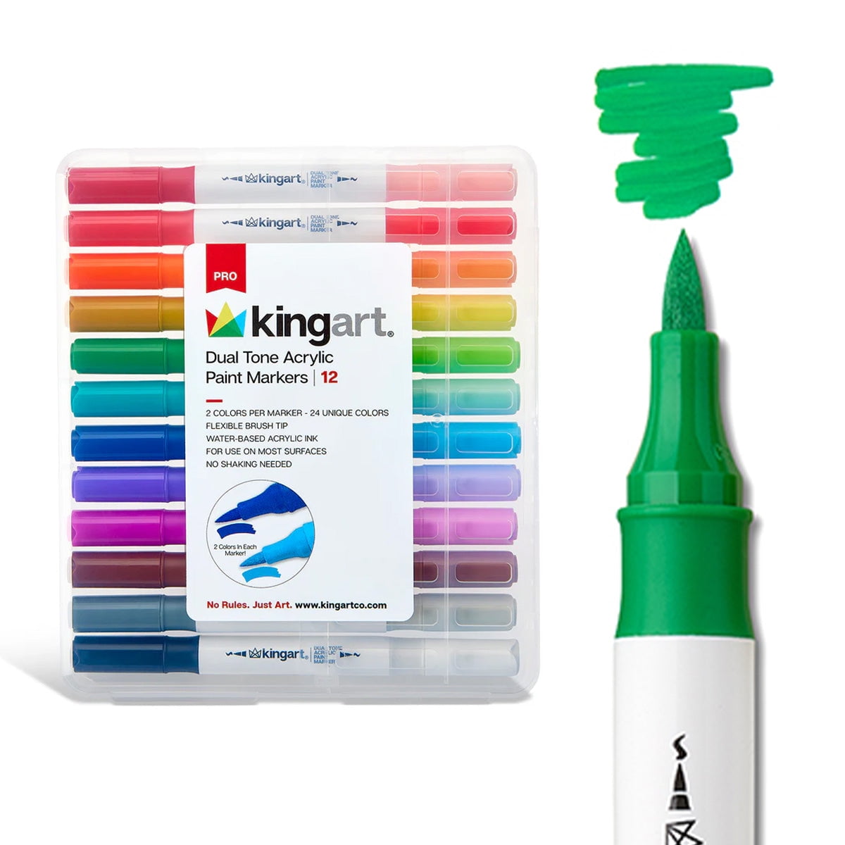 Zenacolor Dual Tip Fabric Markers, Permanent, Fine & Chisel Point