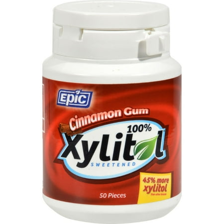 Cinnamon Dental Gum - Epic Dental Cinnamon Gum - Xylitol Sweetened - 50 Count