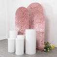 thumbnail image 3 of BalsaCircle 3 Dusty Rose Crushed Velvet Round Top Wedding Arch Backdrop Stand Covers Party Events Decorations Supplies, 3 of 8