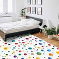 thumbnail image 6 of Area Rugs Indoor Non-Slip Rectangle Rug 5x7 Ft Color Polka Dot Abstract Watercolor Bubbles Modern Rug Rubber Backing Floor Mats Non Shedding Home Decor Carpet for Entryway Living Room, 6 of 8